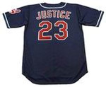 DAVID JUSTICE Cleveland Indians 1997 Majestic Throwback Alternate Baseball Jersey