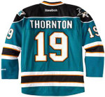 JOE THORNTON San Jose Sharks 2012 REEBOK Throwback NHL Hockey Jersey