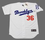 DON NEWCOMBE Majestic Throwback Home Brooklyn Dodgers Shirt - FRONT