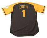 OZZIE SMITH San Diego Padres 1978 Away Majestic Baseball Throwback Jersey - BACK