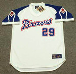 JOHN SMOLTZ Atlanta Braves 1970's Home Majestic Throwback Baseball Jersey - FRONT