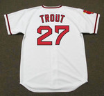 MIKE TROUT California Angels 1970's Home Majestic Baseball Throwback Jersey - BACK