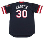JOE CARTER Cleveland Indians 1984 Majestic Cooperstown Throwback Away Jersey