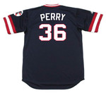 GAYLORD PERRY Cleveland Indians 1975 Away Majestic Throwback Baseball Jersey - back