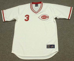 KEN GRIFFEY JR. Cincinnati Reds 1970's Home Majestic Throwback Baseball Jersey - FRONT