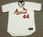 KEN REITZ St. Louis Cardinals 1975 Majestic Cooperstown Home Baseball Jersey