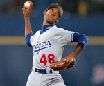RAMON MARTINEZ Los Angeles Dodgers 1990 Majestic Throwback Away Baseball Jersey