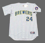 JESUS AGUILAR Milwaukee Brewers Majestic Alternate Home Baseball Jersey - Front