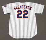 DON CLENDENON New York Mets 1969 Home Majestic Baseball Throwback Jersey - BACK