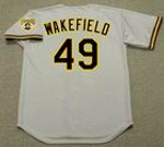 TIM WAKEFIELD Pittsburgh Pirates 1992 Majestic Throwback Away Baseball Jersey - BACK