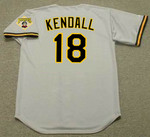 JASON KENDALL Pittsburgh Pirates 1996 Majestic Throwback Away Baseball Jersey - BACK