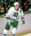 RON FRANCIS 1986 Home CCM Hartford Whalers Jersey - ACTION