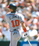 CHIPPER JONES Atlanta Braves 1995 Away Majestic Throwback Baseball Jersey - ACTION