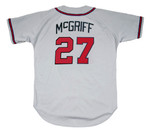FRED McGRIFF Atlanta Braves 1995 Away Majestic Throwback Baseball Jersey - BACK