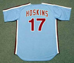 RHYS HOSKINS Philadelphia Phillies 1980's Majestic Throwback Away Baseball Jersey - BACK