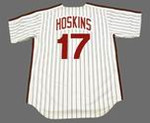 RHYS HOSKINS Philadelphia Phillies 1980's Majestic Throwback Home Baseball Jersey - BACK