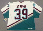 PETR SYKORA 2003 CCM Vintage Home Anaheim Mighty Ducks White Jersey - BACK