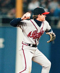 JEFF BLAUSER Atlanta Braves 1995 Away Majestic Throwback Baseball Jersey - ACTION JEFF BLAUSER Atlanta Braves 1995 Away Majestic Throwback Baseball Jersey - ACTION
