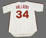 ROY HALLADAY Philadelphia Phillies 1980's Home Majestic Throwback Baseball Jersey - BACK