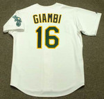 JASON GIAMBI Oakland Athletics 2002 Home Majestic Baseball Throwback Jersey - BACK