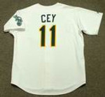 RON CEY Oakland Athletics 1987 Home Majestic Baseball Throwback Jersey - BACK