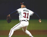 GREG MADDUX Atlanta Braves 1995 Home Majestic Throwback Baseball Jersey - ACTION