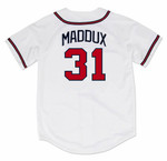 GREG MADDUX Atlanta Braves 1995 Home Majestic Throwback Baseball Jersey - BACK