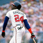 DEION SANDERS Atlanta Braves 1992 Home Majestic Throwback Baseball Jersey - ACTION