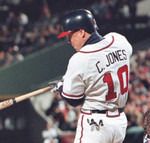 CHIPPER JONES Atlanta Braves 1995 Home Majestic Throwback Baseball Jersey - ACTION