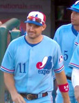 RYAN ZIMMERMAN Montreal Expos 1969 Away Majestic Throwback Baseball Jersey - ACTION