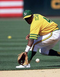 MIGUEL TEJADA Oakland Athletics 1974 Majestic Throwback Baseball Jersey - ACTION