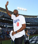 KOBE BRYANT Los Angeles Dodgers 1990's Away Majestic Throwback Baseball Jersey - Action