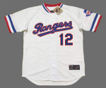 GENO PETRALLI  Texas Rangers 1985 Home Majestic Throwback Baseball Jersey - FRONT