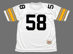 JACK LAMBERT Pittsburgh Steelers 1975 Throwback Away NFL Football Jersey - FRONT