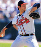 MARK WOHLERS Atlanta Braves 1996 Away Majestic Throwback Baseball Jersey - ACTION