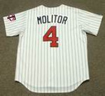 PAUL MOLITOR Minnesota Twins 1998 Majestic Throwback Home Baseball Jersey - BACK