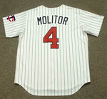 PAUL MOLITOR Minnesota Twins 1998 Majestic Throwback Home Baseball Jersey - BACK