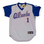 OZZIE ALBIES Atlanta Braves 1970's Away Majestic Throwback Baseball Jersey - FRONT