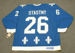 PETER STASTNY Quebec Nordiques 1988 CCM Vintage Throwback Away Hockey Jersey - BACK