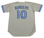 PAT BORDERS Toronto Blue Jays 1992 Majestic Throwback Away Baseball Jersey - BACK