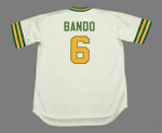 SAL BANDO Oakland Athletics 1973 Home Majestic Throwback Baseball Jersey - BACK