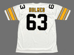 ERNIE HOLMES Pittsburgh Steelers 1975 Away NFL Football Throwback Jersey - BACK
