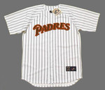 MANNY MACHADO San Diego Padres 1980's Away Majestic Throwback Baseball Jersey - FRONT