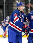LUKE HUGHES 2022 USA Nike Blue Throwback Hockey Jersey - ACTION