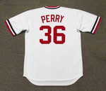 GAYLORD PERRY Cleveland Indians 1972 Home Majestic Throwback Baseball Jersey - back