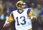 KURT WARNER St. Louis Rams 1999 Away Throwback NFL Football Jersey - action