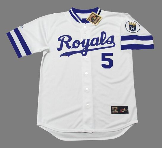 GEORGE BRETT | Kansas City Royals 1985 Majestic Throwback Home Baseball