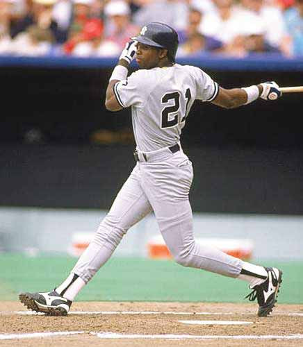 DEION SANDERS New York Yankees 1990 Away Majestic Throwback Baseball