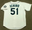 ICHIRO SUZUKI Seattle Mariners 2001 Majestic Throwback Home Baseball Jersey - BACK