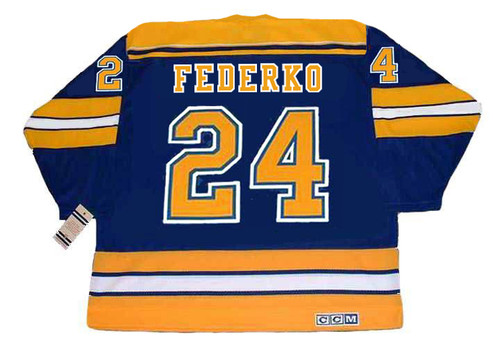 BERNIE FEDERKO St. Louis Blues 1980 CCM Vintage Throwback NHL Hockey Jersey - BACK